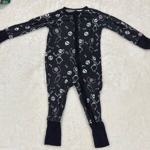 Little Sleepies Black and Purple Skull Kids One Piece